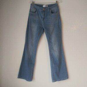 Y Jeans Los Angeles women's size 9/10 light wash rhinestone boot cut jeans